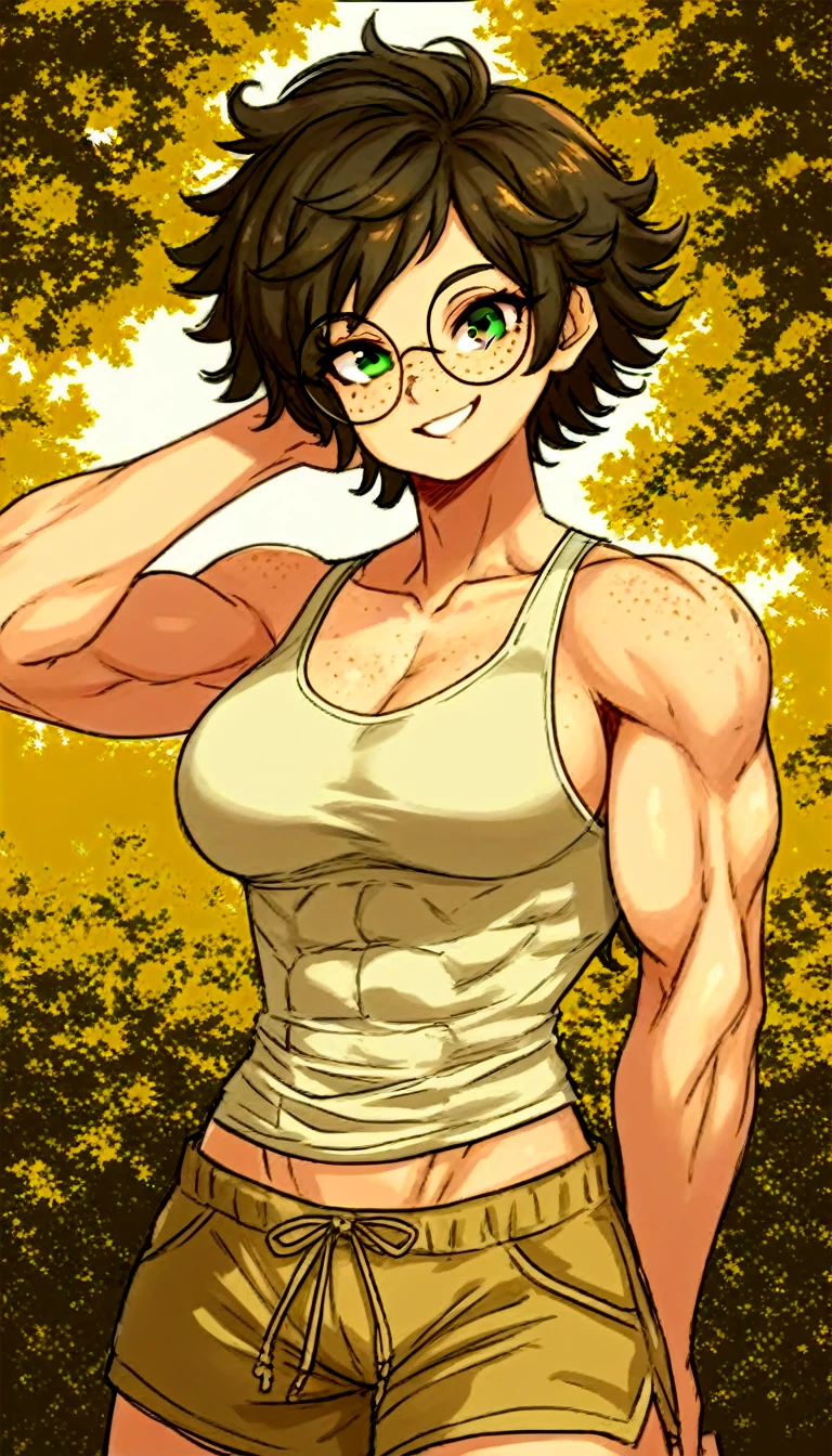 (toned body) abs(muscular:1.5) <lora:PokkutiV3:0.45><lora:lumine1:1>sbg, breast grab, breast lift<lora:SelfBreastGrab:0.8>
luminedef, full body, cleavage, glasses breasts, blonde hair, solo, bikini, green eyes, bob cut, plaid jacket, bangs, official alternate hairstyle, nail polish, bare shoulders, indoors, window, disposable cup