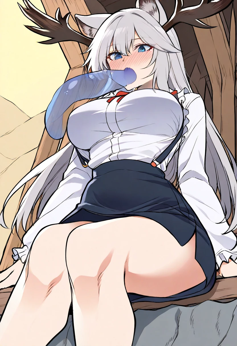 Highest quality,4K,white hair, long hair,Big Breasts,naked,standing position, cowgirl position, squatting, spread legs,Sex,pussy juice,cum in pussy,(trembling:1.5),(sweat:1.4),(orgasm:1.9),(wet:1.2),(steam:1.1),Sticking out tongue,ahegao,blue eyes,