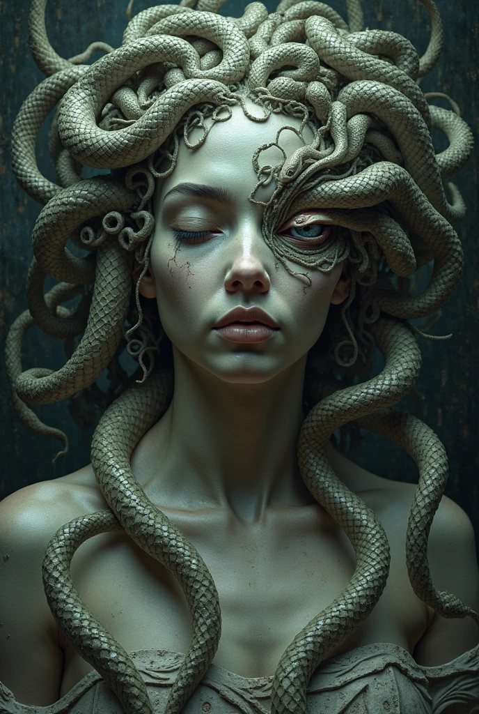 Dark, surreal, horror, woman and octopus, in the style of „nicola samori“