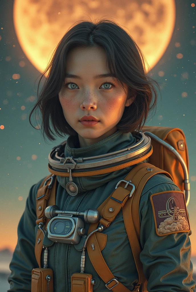 A cool little boy,The facial features are immature and resolute,big-eyed eyes,The expression is cool,Sit on a research platform floating in the middle of the asteroid belt,Study with an iPad,Surrounded by several asteroids that emit fiery rings,cinematlic lighting、Dark Boy,Dramatic illuminations from distant stars and planets illuminate the scene,Blockbuster movies,A deep shadow was cast on the spacesuit,Cool little boy looks confident and determined,Look at the vast and mysterious universe with amazement and respect,Full of surprise,cowboy lens,Ultra HD resolution,offcial art,统一 8k 壁纸,hyper detailled,Beauty and aesthetics,hightquality,beatifull,masterpaintings,the best quality,(zentangle,a Mandala,Tangles,entangled:0.6)