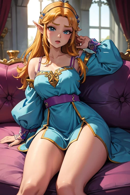 middle ages、Royalty、Audience Chamber、Man on one knee、Girl sitting on a luxurious chair、Girl with pink hair、blue eyes、Twin Drill、A scene from a movie