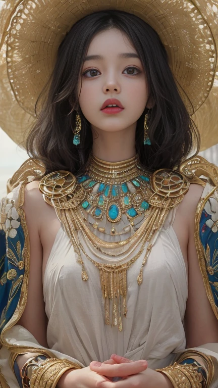 Beautiful woman in intricate Bold and Embellished Outfit
