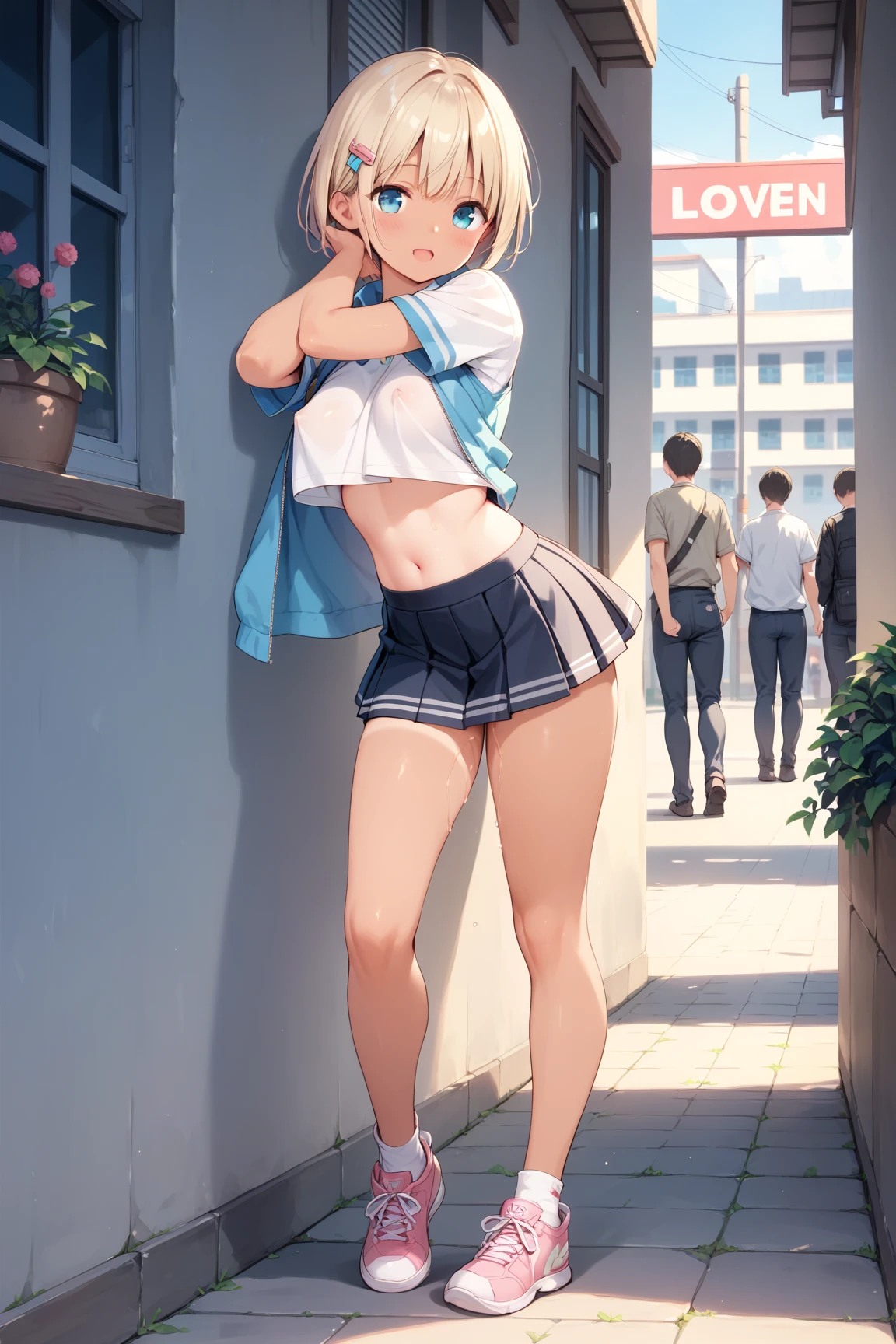 (1 girl), Little,messy hair, brown bob hair,,(rape face),, masterpiece, highest quality, ultra high resolution, 8k, professional lighting, photon mapping,,low saturation,Front view, full length, realistic background, shallow depth of field, perfect anatomy,,((cute:1.8)),((10 years old:1.5))、(urban area:1.5)、1 girl,(cute:1.8), perfect face, seriously,(nose blush)、(small breasts:1.8),10 years old,(school uniform:1.2),,(flat chest:1.5),(clothing lift:1.5),(nude:1.4),(nipple:1.8)、(skirt:1.6)、(bottomless),(asshole big anus:1.3), Detailed description vagina,Show butt hole、pain, (blush:1.5), Please think back:1.5, (open anus:1.6)、((spread your legs))