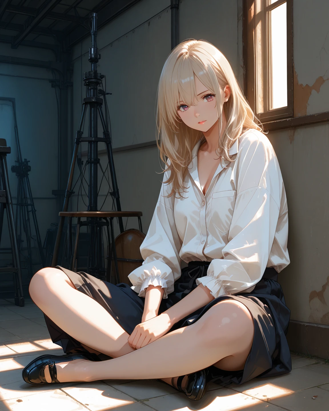 ((Best quality)), ((masterpiece)), (detailed:1.4), 3D, an image of a beautiful cyberpunk girl,HDR (High Dynamic Range),Ray Tracing,NVIDIA RTX,Super-Resolution,Unreal 5,Subsurface scattering,PBR Texturing,Post-processing,Anisotropic Filtering,Depth-of-field,Maximum clarity and sharpness,Multi-layered textures,Albeo and Specular maps,Surface shading,Accurate simulation of light-material interaction,Perfect proportions,Octane Render,Two-tone lighting,Wide aperture,Low ISO,White balance,Rule of thirds,8K RAW,wet panties,white panties,can saw a trace on my underwear ,panties is very wet,The panties are so sheer you can see the pussy,(idle),Spread legs,tattoo between legs,bulge underwear,Both hands were tied,mons pubis,underwear was soaked with water,slender body,one braid on one side,short skirt,Panties visible from under skirt,Floral pattern panties,((gold hair))