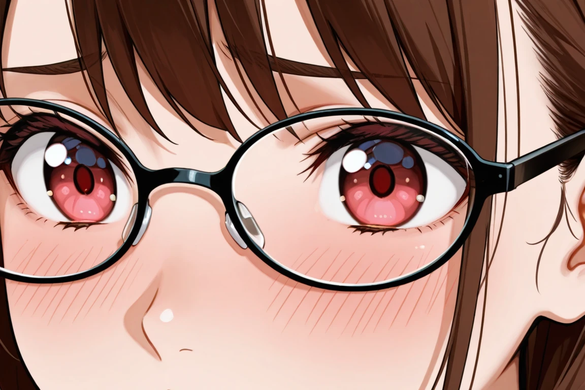 Kobayashi enjoying sucking a penis while her face (including your glasses) is covered with cum