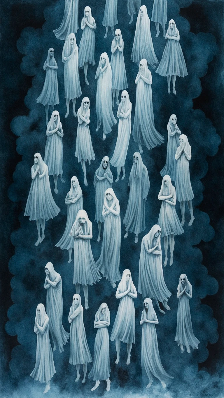 It was a ghost of the woman without a lower part of the body that appeared from darkness.
ghost scary late night creepy
frightening