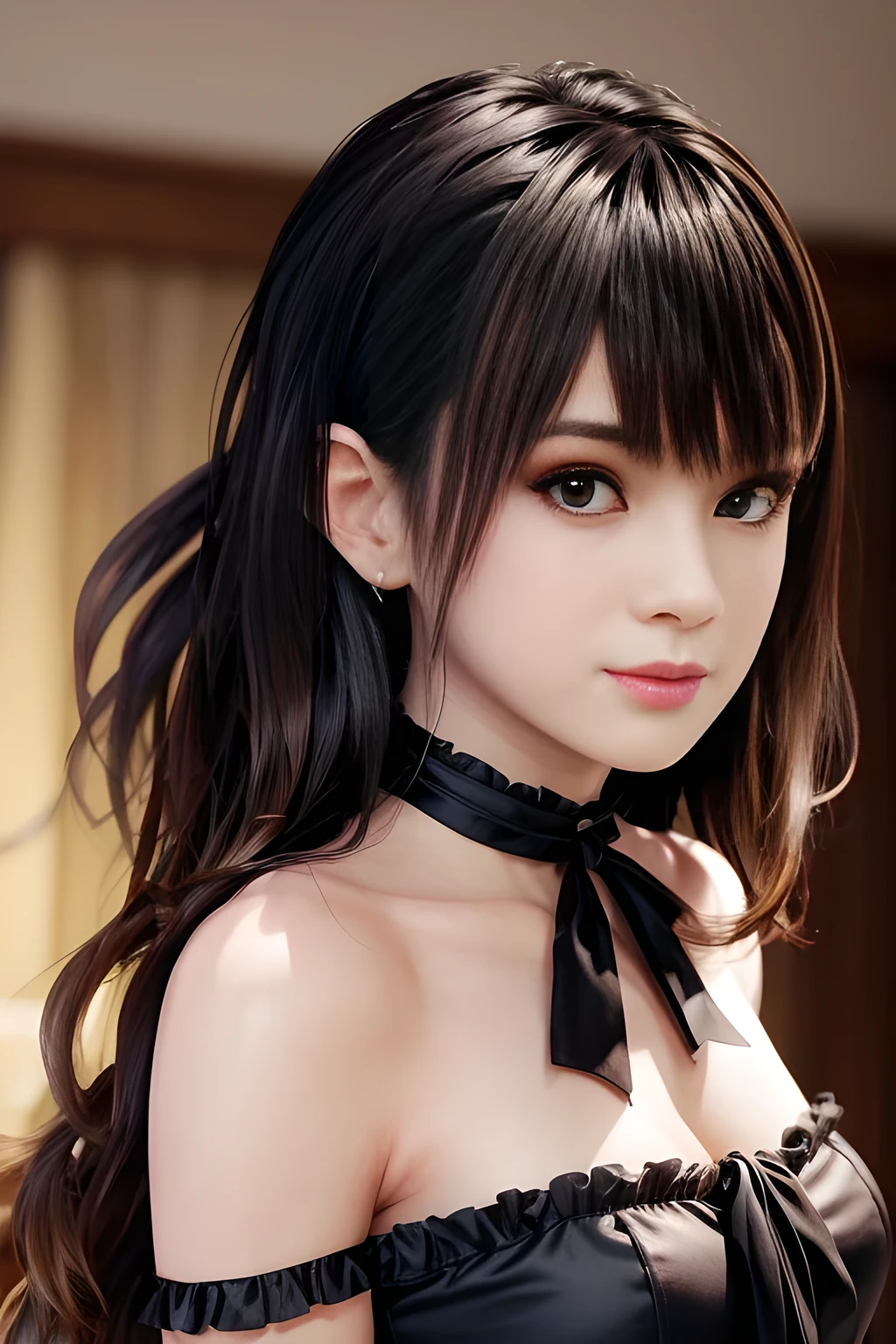 1girl, Wearing a jumpsuit, a corset, , appealing cleavage,( beautiful tattoo:1.2), overhead view, beautiful detailed eyes, beautiful detailed lips, extremely detailed eyes and face, long eyelashes, feminine charm, detailed texture, snug fit, fashionable, soft fabric, radiant skin, (best quality,4k,8k,highres,masterpiece:1.2), ultra-detailed, (realistic,photorealistic,photo-realistic:1.37),nanami