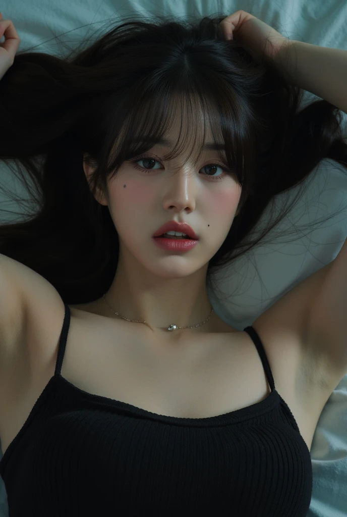 8K, Best Quality, Masterpiece, Ultra High Resolution, (Realism: 1.4), Original Photo, (Realistic Skin Texture: 1.3), (Film Grain: 1.3), (Selfie Angle), 1 Girl, Beautiful Eyes and Face Details, Masterpiece, Best Quality, Close-up, Upper Body, Looking at the Viewer