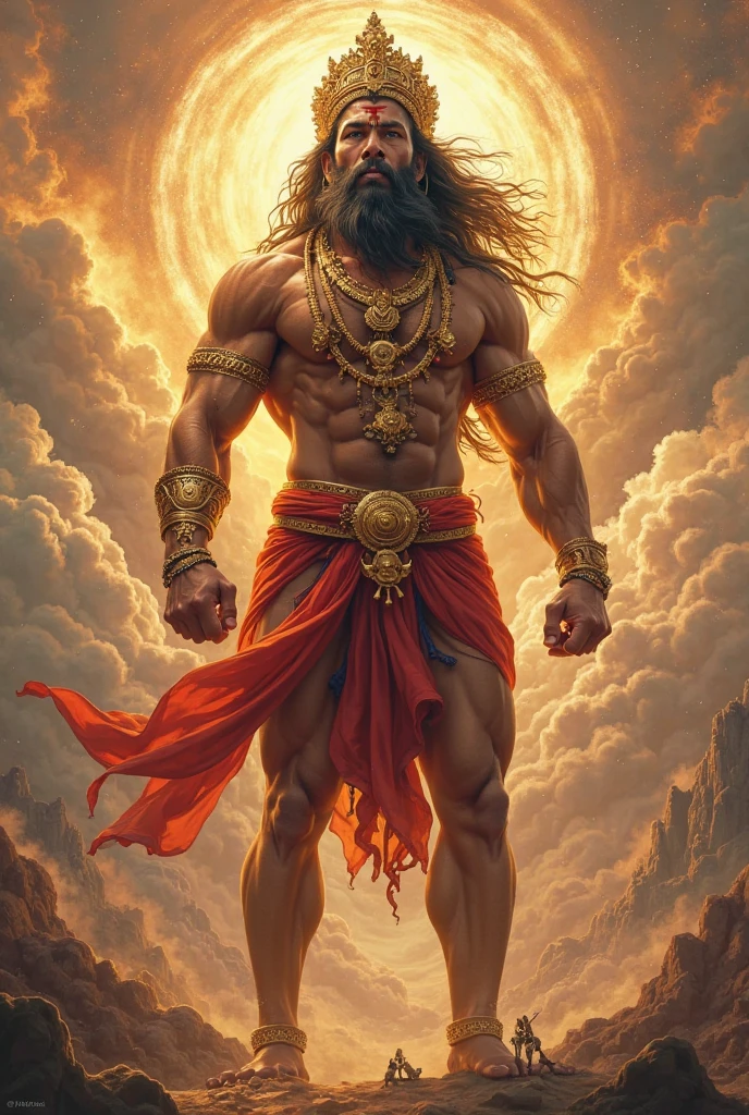 Generate a image of God Panch Mukhi hanuman, giving blessings