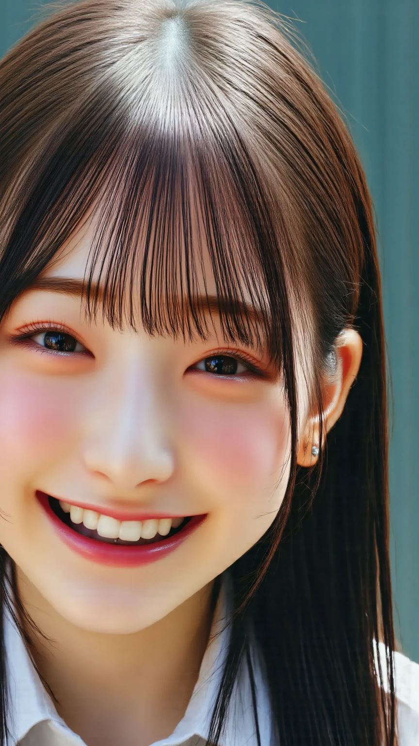 One girl, one girl, one person, long tongue, tongue out, sticking out tongue, sticking out tongue, open mouth and showing teeth, natural smile, (((salute))), salute, salute, Japanese girl, 20-year-old girl, beautiful, pretty face, cute face, mischievous expression, tank top,