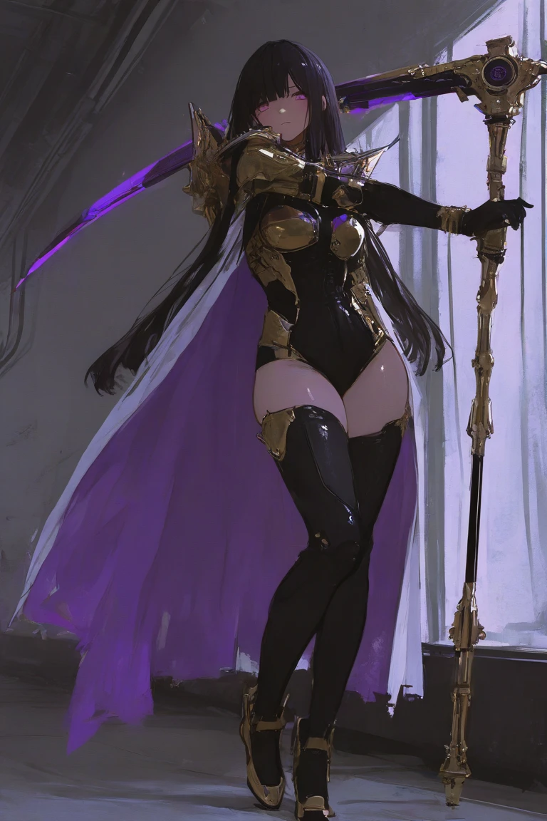 Organized Description
Subject
Female drow elf: Elven character with dark skin
Muscular physique: Strong and toned body
Physical Appearance
White short bob hair: Contrasting with skin tone
Purple-grey skin: Uncommon and striking skin color
Red eyes: Intense and captivating gaze
Muscular legs: Strong and defined lower body
Leather corset and collar choker: Edgy and dominant attire
Golden neck bell: Ornamental and intriguing accessory
Shackles, wristbands, bracers, bracelets, sleeves: Layered and decorative elements
Micro bikini: Revealing and provocative clothing
Pose and Composition
Symmetrical: Balanced and harmonious posture full body
Both hands on hips: Confident and assertive stance
Wide hips: Emphasized feminine curves
View from below: Creates a powerful and dominant perspective
Background and Style
Grey plain background: Focuses attention on the subject
Masterpiece quality: High level of detail and artistry