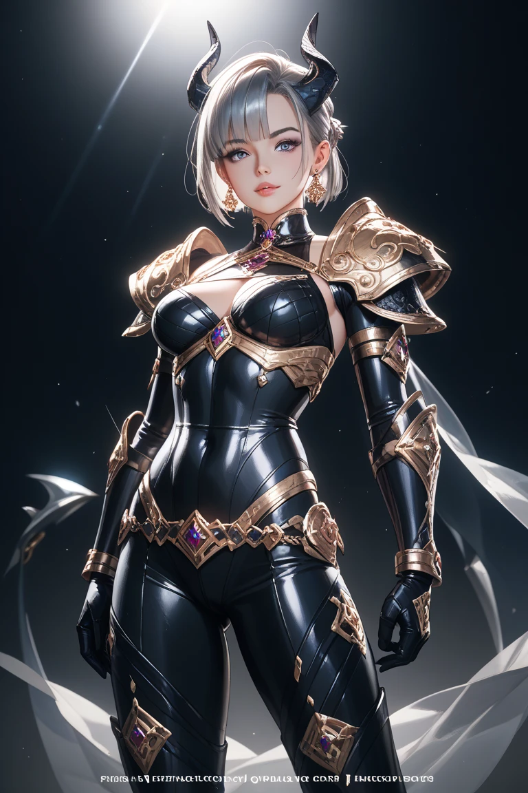 photo of celebrity, RAW, beautiful woman, ((portrait)), ((detailed face, colorful rainbow hair:1.2)), ((detailed facial feature, detailed skin, clear skin, parted lips), (perfect proportioned body, medium breasts, cleavage), (wearing an elegant gold armor, full dress armor: 1.5)), (high detailed castle rooftop: 1.3), (realistic photo, best quality, detailed), (8k wallpaper), (cinematic lighting, dramatic lighting) (sharp focus, intricate)