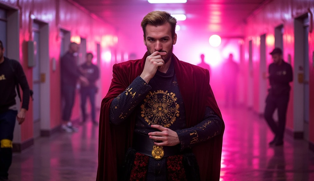 Masterpiece, (((35-year-old cherry red-hair Man with charm pretty face)))  (((focus on eyes: Pretty eyes))) (((Fantasy: Middle age))) Duke. Ducal clothing. (((accurate hands, accurate eyes))) very detailed 8k HD high definition detailed realistic, skin detailed texture (((accurate male anatomy))) 