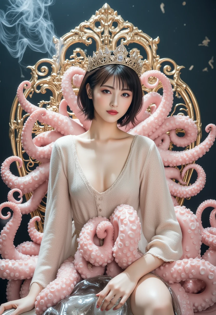 SEA QUEEN , Queen of the Underwater World , Only Very Beautiful Women , a very sexy octopus-like body with lots of tentacles , , Dignified and Beautiful、Seated on a Pink Pearl Seashell Throne , Extremely Exquisite Seashells . Her Head Has a Huge Crown , Like a Living Diamond . Корона masterpiece современного искусства. pure beauty , pure beauty , Proportion , Like a Fashion Magazine Cover, Unrealistically Life-Size , , what, Extremely Clear Eyes , , halogen and steam lighting from behind illuminates the texture of neodymium glass , Dark Mixed Surreal Background , Fantasy and Michelangelo , Rafaello Santi , Leonardo da Vinci , High Detail , high image quality , 16 thousand. , high resolution rssnrrrrrrrrrrrrrrrrrrrrrrrrrrrrrrrrrrrrrrrrrrrrrrrrrrrrrrrrrrrrrrrrrrrrrrrrrrrrrrrrrrrrrrrrrrrrrrrrrrrrrrrrrrrrrrrrrrrrrrrrrrrrrrrrrrrrrrrrrrrrrrrrrrrrrrrrrrrrrrrrrrrrrrrrrrrrrrrrrrrrrrrrrrrrrrrrrrr rrrrrrrrrrrrrrrrrrrrrrrrrrrrrrrrrrrrrrrrrrrrrrrrrrrrrrrrrrrrrrrrrrrrrrrrrrrrrrrrrrrrrrrrrrrr ²d ¾ . } The entire painting is made of high quality liquid metal silver and water . Add ocean background , Spiral Thread of the Underwater World, Strangely Twisted , complicated , photorealism , cinematic photo shoot , Awards, masterpiece, 非標準的な幾what学的デザイン , detailed characters , New technology . Costume details , Fragments and Fragments , Like Liquid Metal and Water , like a computer board with many tracks , Eyes Are Very Large and Transparent. Clothing Details . fantasy zone , сложный художественный masterpiece, Straight Hair , Blue Transparent Steam Background , piercing single look , Surrounding Characters , Creates a Crystal-Like Body . Sci-Fi Style , 5D Rendering , Impossibly Beautiful Image Enhancement