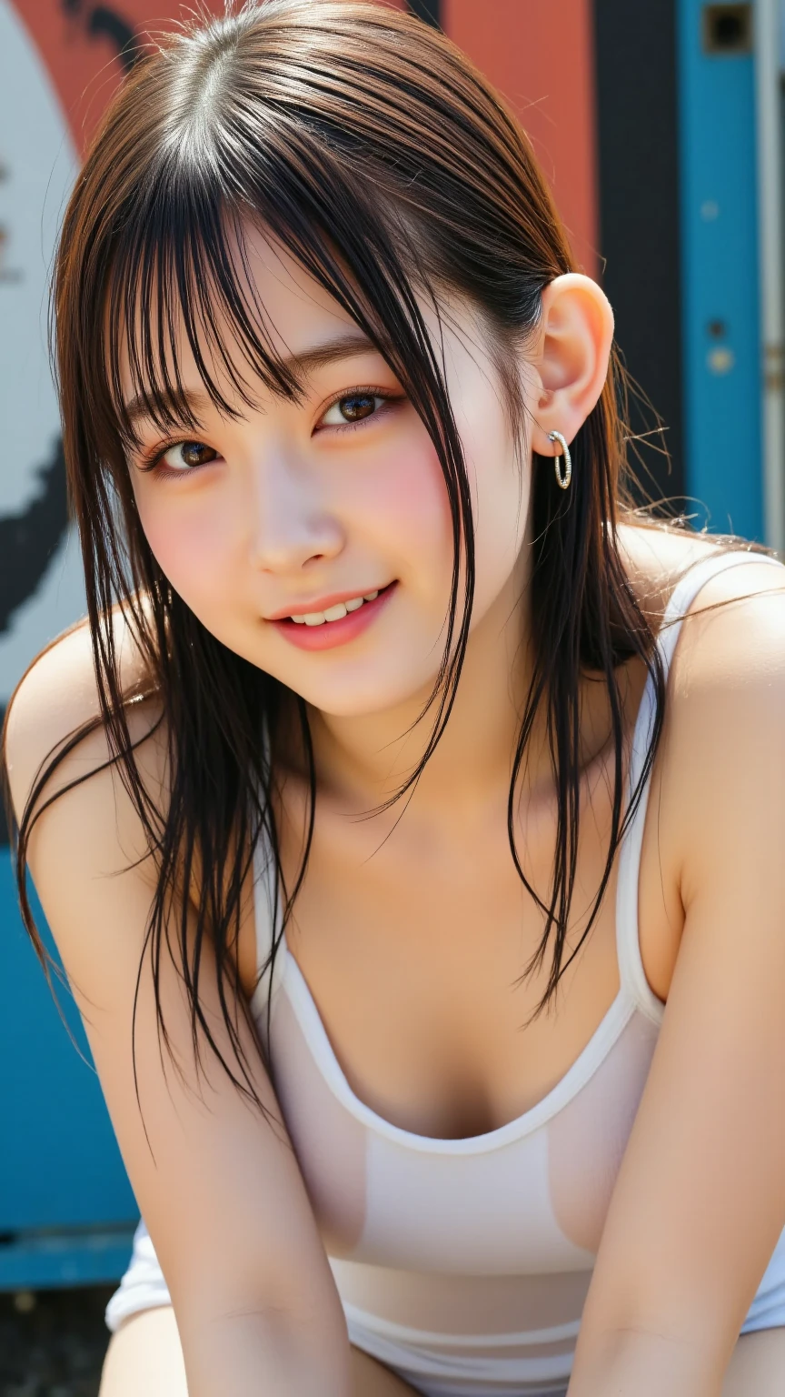 ((Best Quality, 8k, Masterpiece: 1.3)), Sensual Women, 1 Girl 1 Man, Big: 1.3, (Firm Abs, Slender Figure: 1.2), Dark Brown Hair, Short Hair, Black Bra, Black G-String Panties, Indoor Pool Side, Full Body, Ultra Detailed Face, Detailed Lips, Detailed Eyes, More Big, Double Eyelids, Racy Underwear, Underwear Like Pimps, Bra Like Pimp, large areola sticking out of underwear, bra shifting to show off big, bare, missionary position, sperm dripping at the mouth of the uterus