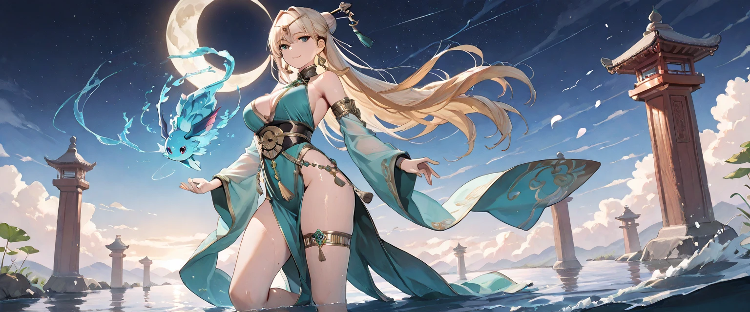 28
（Enrich the picture，Masterpiece quality）Beautiful 8K CG artwork，Goddess-like pose，sittinng on the river，Postural exercises，Thin and soft，Translucent skin，A yellow-haired、The beauty of super long hair, Super Long Straight Hair，The skin is fair and juicy，Underwear uniforms，Perspective Part 1.2x enhanced contour effect，Exquisite transparent blue case in pajamas，Intricate and exquisite details，The background is a bit blurry，Charming and sexy legtra large breasts，Japan goddess，Perfect body slim curves，Scene by the sea，