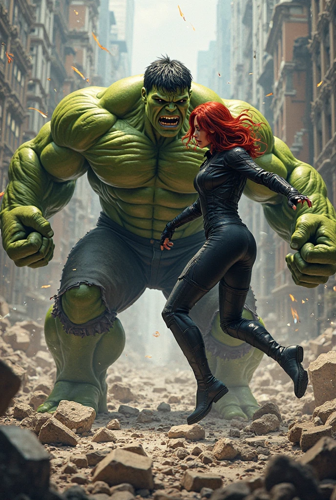 Black widow dormida encima de she hulk