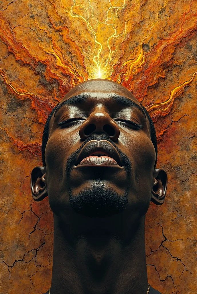 (best quality, masterpiece:1.2), A realistic painting of a man with his head made out of fire, black background, contrasting colors, exquisite, painterly, realistic painting, light painting, beautiful, breathtaking
