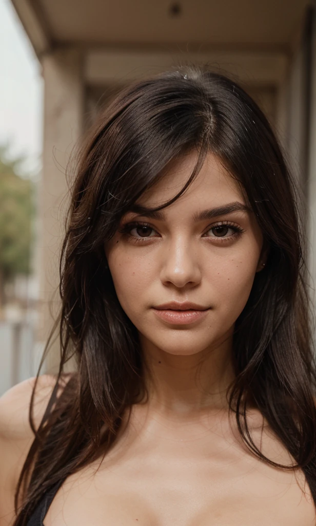 (mejor calidad, ultra detallado) (retrato, hermosos ojos detallados, hermosos labios detallados, ojos y rostro extremadamente detallados), piel clara, cabello negro, ojos estrechos, labios carnosos,de cuerpo completo.