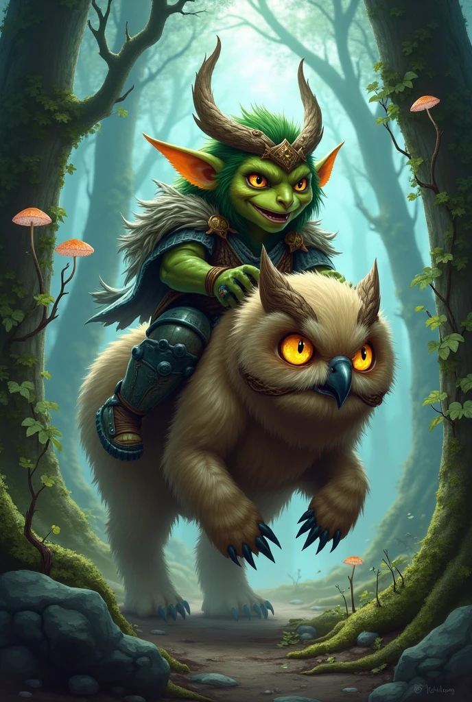 There is a cartoon picture of a troll on a giant ball, Goblin Art, A fantasy goblin drank, Medium portrait of a goblin, Portrait of a Goblin, goblin, beeple and jeremiah ketner, fantasy art behance, Goblin Pirate, A friendly guy and a little creature, Paul Lehr & Beeple, Todd Lockwood, Epic full-color illustration