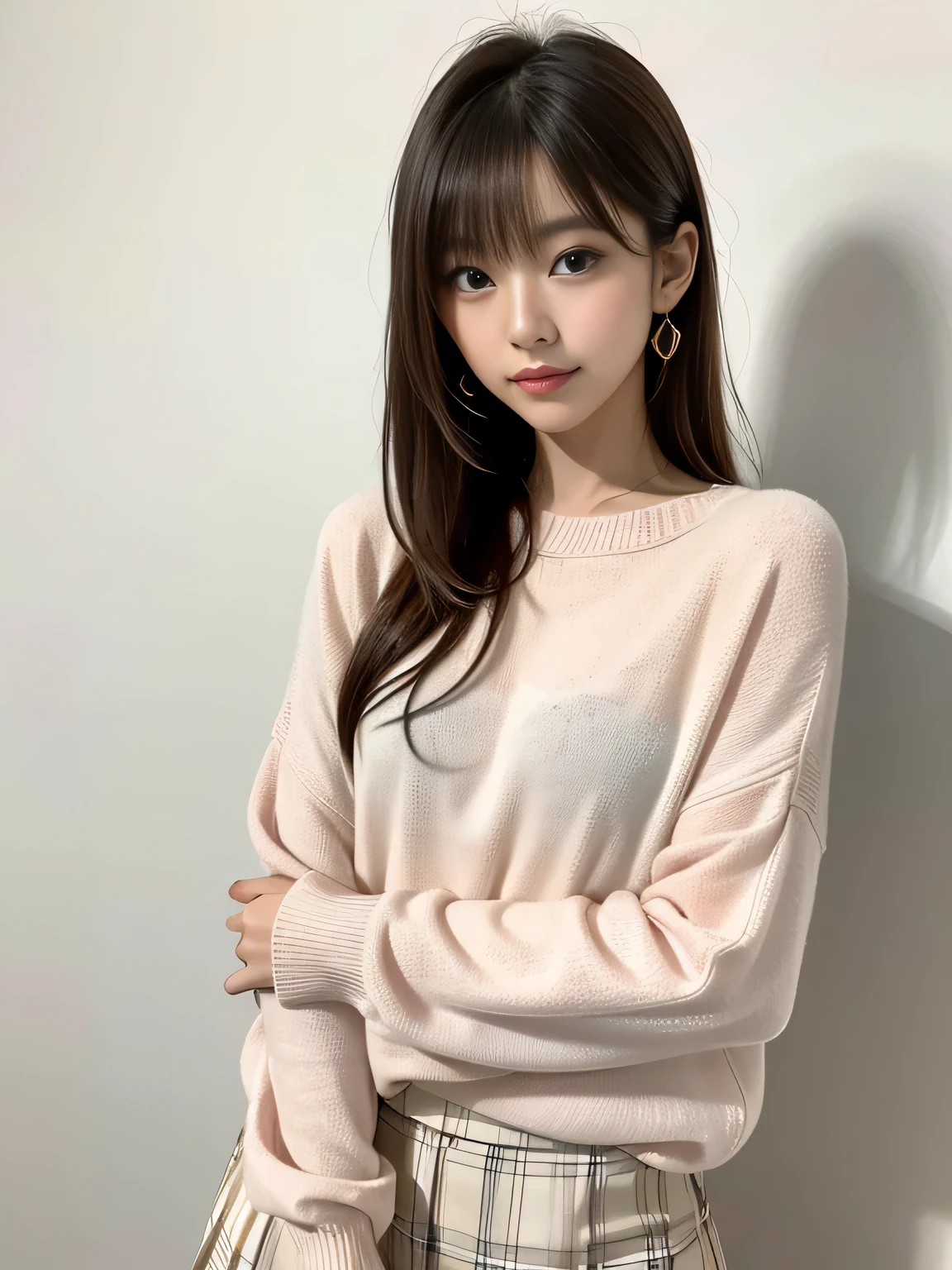 ultra wide shoot, front photo, elegant woman, (Photorealsitic)、(intricate detailes:1.2)、(masterpiece、:1.3)、beauty face, (top-quality:1.4)、(超A high resolution:1.2)、超A high resolution、(A detailed eye)、(detailed facial features), ((Realistic lighting、top-quality、8K、natural light, masterpiece:1.3))、bright photo, Clear focus:1.2、1girl in、flawless beauty:1.4、Superfine Face、 woman wearing a pink hat and sweater, gorgeous young korean woman, beautiful young korean woman, beautiful south korean woman, korean girl, ulzzang, lovely delicate face, young adorable korean face, popular korean makeup, beautiful asian girl, girl cute-fine-face, korean woman, sakimichan, popular south korean makeup, big Narrow-eyed、double eyelid、photos realistic, perfect eyes, perfect skin, detailed skin, detailed face, looking viewer, front view, potrait, raw photo, simple soft pink background, (intricate detailed skin textured:1.4) front view, looking viewer, clear face, 1 girl、porate、Bright and very beautiful face、beautiful girl, A stunning close-up portrait showcasing the beauty of a Korean model. The composition features soft, natural lighting , bright eyes, and striking cheekbones. Her glossy, The background is simply black background, wear black sweetshirt, neat hair, long hair, instagram model, profil picture, bright and natural