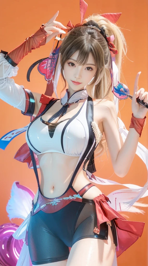 random hairstyle,random hair color,bunny ear hair band,1 female, 24-years-old,lower world photo,Bunny girl,one leg is raised high,Ycharacter balance,spread legs,Large slit,Kicking,Are standing,long thin legs,garter belt,
