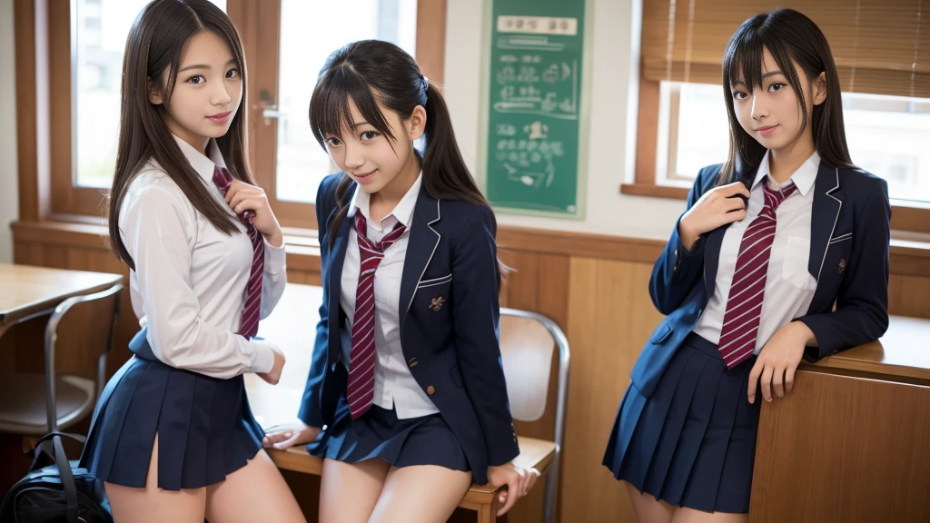 8k, RAW portrait (Japan人女性),masterpiece、Photoreal:1.3、realistic, ultra high resolution, highest quality, real life photos ,( in the evening :1.1),
((((2 girls:1.5)))), (((Two girls showing off their panties in the room)))、(beautiful face:1.1)、Japanの2 girls,((Two Japan High School Girls))、((2 real high school girls))、((Japan High School Uniforms:1.6))、In the classroom、 ((dark brown eyes:1.2))、(realistic skin texture:1.3)、(An immersive atmosphere:0.8、chiaroscuro:1.2) 、(look viewer:1.3)、((embarrassed look))、((from belowの天井:1.2))、(smile:1.2)、((((wearing very small silk panties))))、((panty shot))、((woman rolling up her skirt))、((from below:1.15))、((Close up on crotch:1.49))、((panty shot))、((Japan'very cute :1.4))、((spread your legs to the side:1.4))、((((My pants are digging in.))))