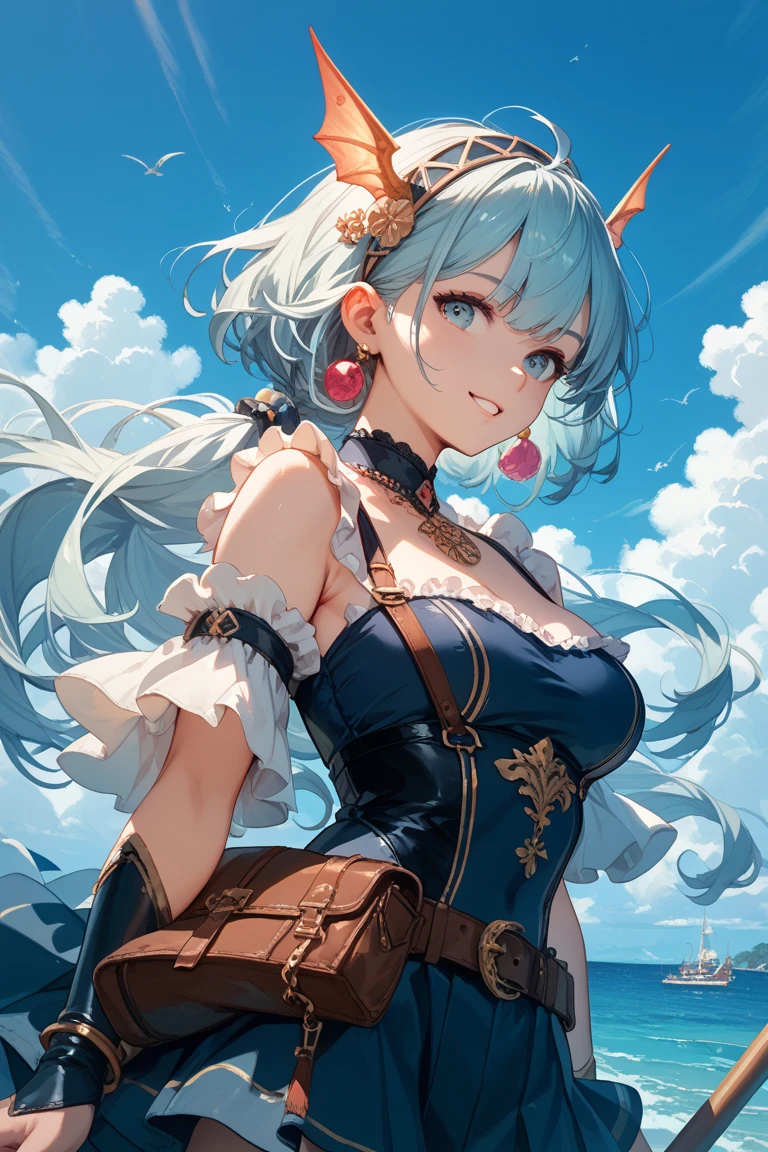 ((masterpiece, best quality)), (1girl),((mature female)), lightblue hair,thighhighs, hairband, thighs, long sleeves, gloves,  bangs, dark golden yellow eyes, medium hair, leotard, hair ornament, black hairband, shoulder cutout, black thighhighs, blue necktie, (large breasts:1.2), (busty),armpits, tying hair,curvy,cleavage,confident, [wide hips],snowing,nature, pov