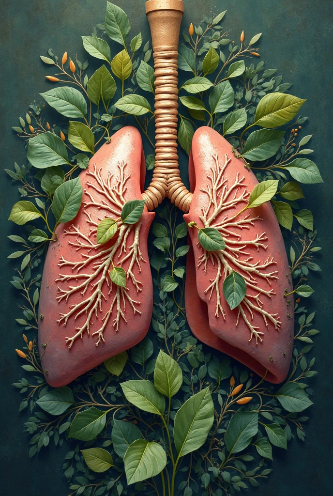 Realistic cartoon lung tree shaped drawing art gospel icon dark background