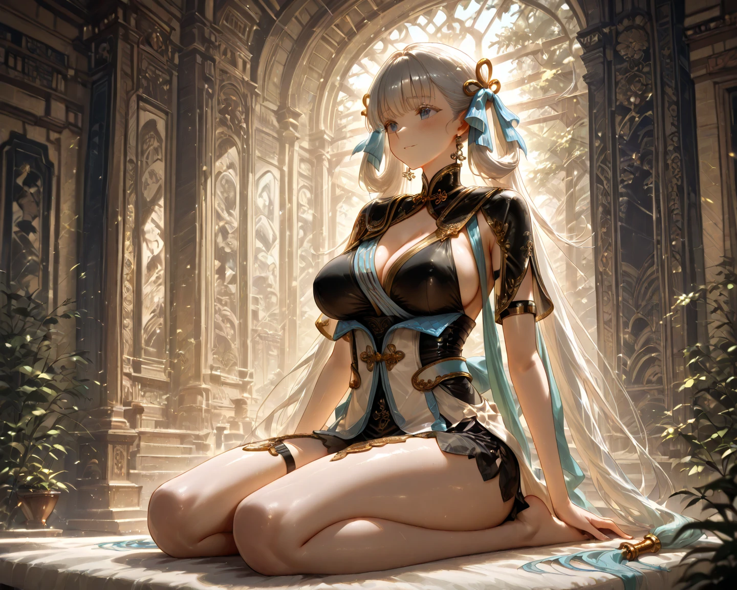 （8K ，hyper-detailing，ultra real photo，Best masterpiece，natural，Perfect artwork，Perfect female body），Two cute busty girls ，Hair color，（large tities），Angelic，Sankta，obsessed，the angel's wings，The halo，Angel is coming，Inside Guangming Yunhai Temple，Crystal Fish White Jade Pillar Ornaments，glorious paradise，beautiful paradise，golden brilliance，Wearing a see-through sexy gauze skirt，Sexy transparent dress，ssee-through，Built-in thong，The cracks are relatively large，stretch the meat，Raised sexy，Flirtatious，obscene exposure ，fully body photo
