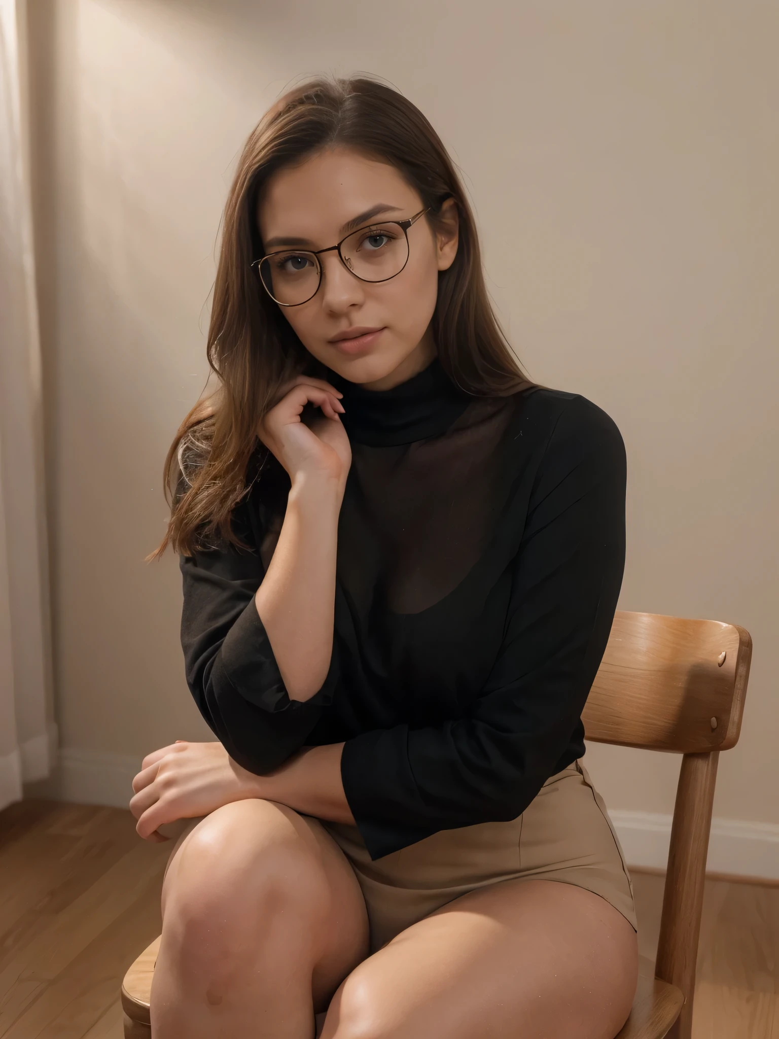 (meilleure qualité, réaliste : 1,37), moyen : huiles, une élégante milf mature Russe avec de cheveux colorés, portant des lunettes et une écharpe. Elle est habillée d’une manière rétro inspirée des années 1890, avec des vêtements faits de fourrure Sa tenue est complétée par des talons hauts. La peinture doit avoir un style portrait, avec des couleurs vives et un éclairage chaleureux.
