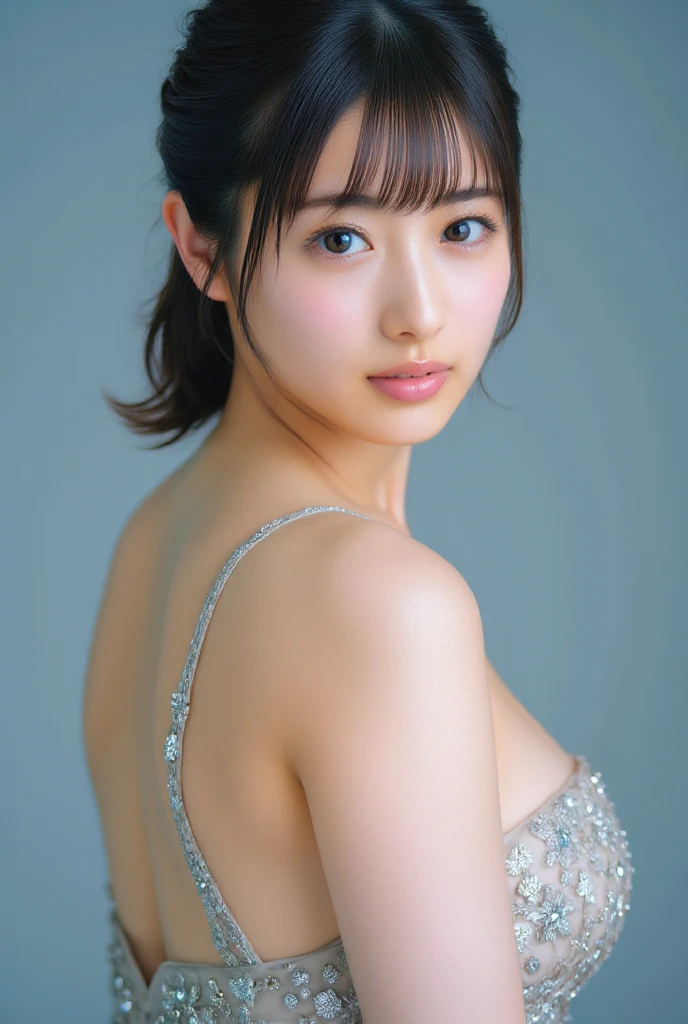 Blue lace thong&good, (NSFW:1.2), (((Very elegant and beautiful, Perfect detail, Very detailed))), Sakura Ayane, whole body, The most detailed girl, Written boundary depth, 美しく詳細なwhole body, Thin legs, 1 Girl, 30 years old, Very short hair, Spiked Hair, Gray and silver hair, Beautiful detailed hair, Perfect Face, Expressionless, Beautiful, detailed, deep eyes, Please open your mouth a little, Delicate arms and hands, Pale skin, Earrings, Beautiful and gorgeous necklace, Colorful background, HD background, Blurred Background, Very delicate and beautiful, masterpiece, (((Highest quality, Very beautiful 8K CG wallpaper))), (((Trendy hairstyles))), (Inside the room,Stylish interior,window),