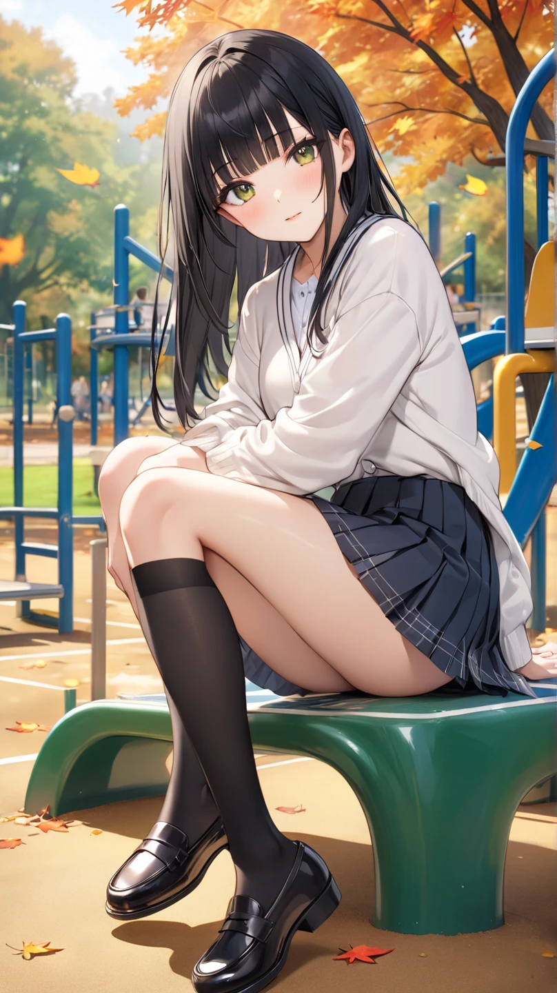 (8K, RAW Photos, 最high quality, masterpiece:1.2), high qualityのRAWカラー写真, Professional photo shoot, Cinematic Light, night、Late night、alone, (((young woman, Gal))), (Sharp features), (Small face), (Skin with attention to detail:1.2), clavicle, Cute face, Beautiful appearance, Long eyelashes,Girl Turning Around,, (Black Hair, Long straight line), high school student, cardigan, High School Uniform、, White shirt, mini skirt, night Park, Birds chirping, Embarrassing, sad, Artistic painting,Attractive thighs, loafers:1.2, (A very fine touch:1.2), (Watery eye), sad雰囲気, Oil painting style, Dark colors, (Are standing:1.5, lean on a tree, Full body portrait), Smooth texture, Gazing Eyes, Beautiful Skin, Shiny skin, ((Perfect Fingers, Five Fingers, Anatomically correct)), Background Blur, high quality, Surreal, ((Very detailed, photo shoot)),(Cover your face with your right hand、Grab the skirt with your left hand),,(((Skirt flip、Sexy panties)))、blush、Embarrassing、They hesitate、Looking down、avert your eyes、Full Body Shot、((Hide your face))、Embarrassing、Thick legs、、glamorous、Skirt flip、Wear a skirt、Squat with your knees bent