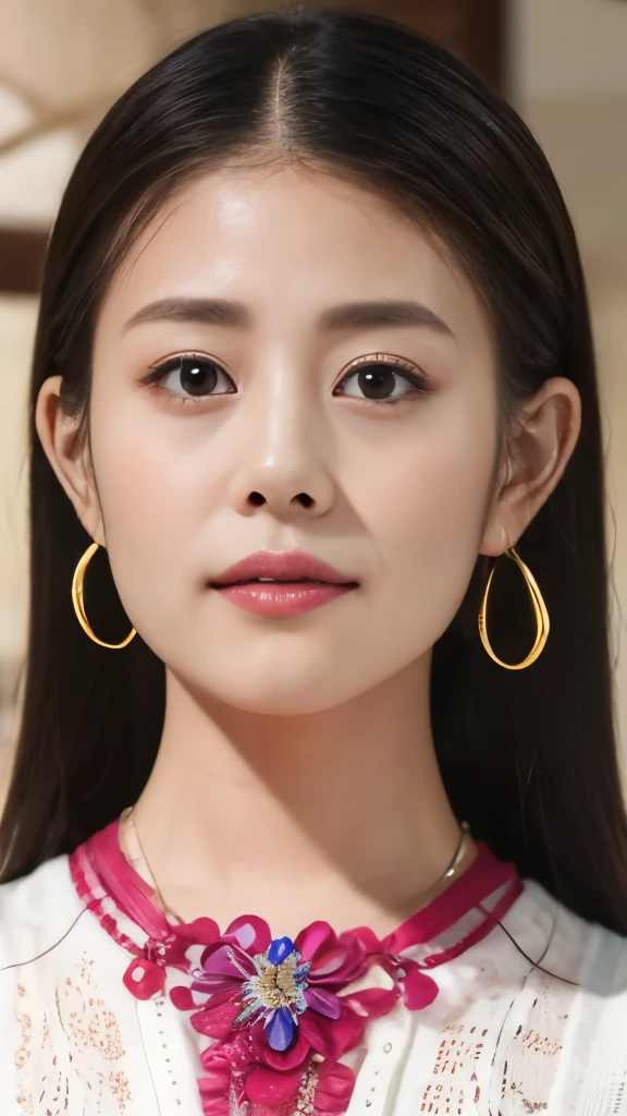 1 Female,Photorealistic,Highest quality,Ultra high definition,8K,Cool Beauty,Beauty,Perfect Style,Summer knitwear,Japanese,、薄い茶髪、,、上半身、歯を見せた笑顔、、髪型ショートカット、カメラ目線