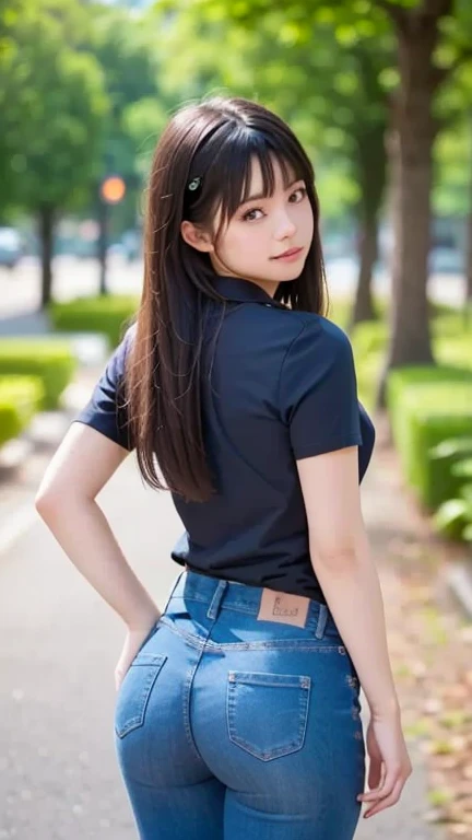 8k, NFFSW:1.2,, (hyper-realisitic:1.35), (Realistic:1.4), 1 menina coreana bonita,__expression__,(Uniforme escolar:1.4),solo、Vire-se e mostre sua bunda、bunda grande, Standing on his back looking back, Mostrar mais bunda, hands on butt、Mulher de 12 anos、um sorriso、pernas abertas、White cotton fabric panties、meia branca、Minissaia escolar xadrez、um sorriso、franja、、Um cabelo escuro、sombra、virilha de caranguejo、 (Butt view), bunda perfeita、cintura - tiro、Incline-se e enfie a bunda para fora e mostre-a、closeup da coxa, corpo inferior close up、Woman showing off her lighted butt panties from behind, absorvente feminino a mostra, Cruzamentos lotados、Um caminho que muita gente percorre、Centro movimentado、