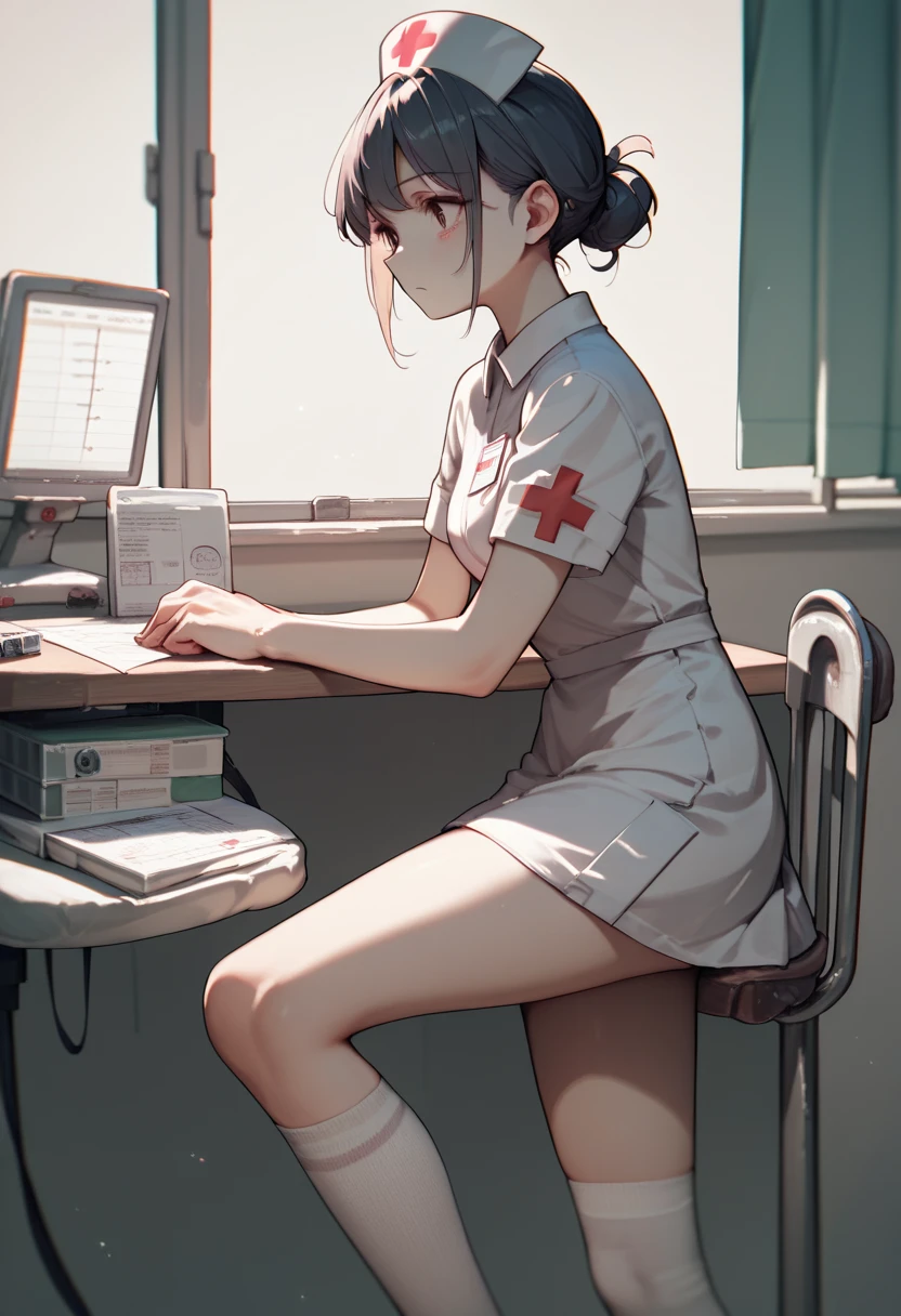 hospital, nurse, Select, squat,