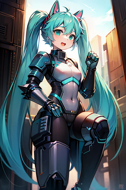 masterpiece, top quality, 8K Hatsune Miku VOCALOID, 1woman, ((dragon knight armor)), full armor, (knight armor), black tights, church,((Knight Girl)), ((Knight Armor Warrior)), ((DRAGON armor)), (Cybernetic Leotard ), Masterpiece, Top Quality, Ultra-Detailed, Dignified Face, Noise Reduction, Anime Visual, Heavy Cybernetic Leotard, Sci-Fi, Good_Face: 0.8, Knight