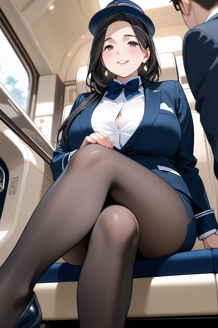 ((Young korean woman)), smooth legs, perfectly fit body, medium size breasts, nsfw, ((flight attendant uniform)), short sleeves, high heel pumps,(smooth silky thighhighs),skirt, realistic commercial airplane interior, outside view of dramatic clouds up in the sky, first class section, seated in first class seat, (flight captain hat), white gloves, spread legs, (((cum in pussy))), (((cum load on face))) ultra high quality, (((fingering self))), (((intense female orgasm))), body shivering, ((ahegao)),self pleasure, (((((exhausted))))), cute