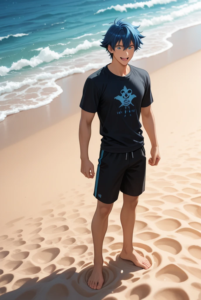 1man, japanese dilf, vice principal, 50yo, black hair, short hair, center parted bangs, handsome, smart ellipse face, middle-muscular, beautiful detailed eyes, dandy, gentle, ikemen, baby face, stocky waist, super detailed skin, BREAK peeping photo, big bulge, black tiny speedo swimsuit, topless, fullbody, solo focus, hair flip, drenched skin, wet hair, dusk, seaside, strong rim light, from side, 8k, sharp vision, extreme all detailed