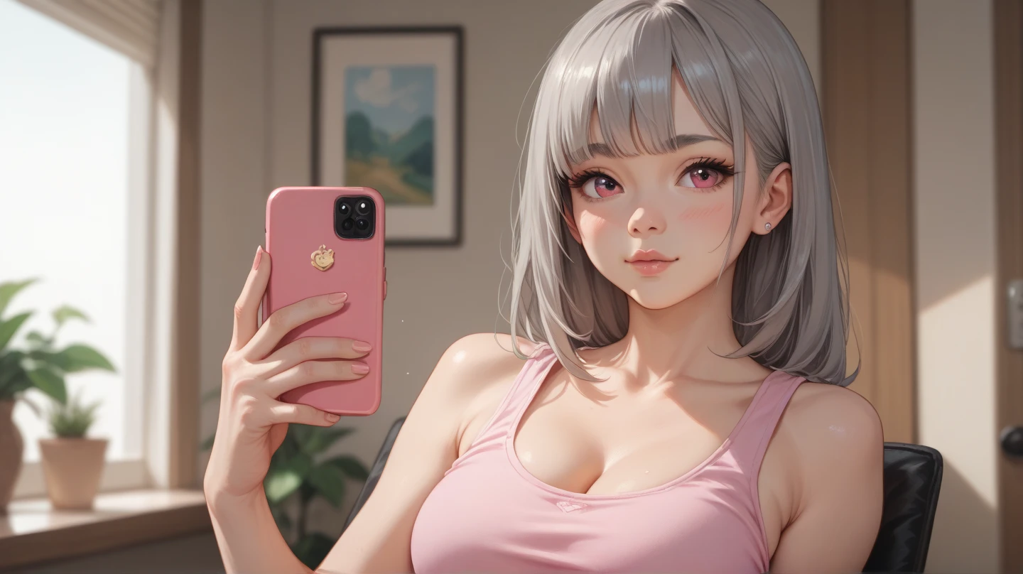 Hermosa chica con ropa de verano , tiro superior , ((selfie)) , cabello largo , fondo aleatorio, beautiful , senos grandes , mirada coqueta , ((muy detallado)) ,( cara perfectamente detallada ) , ( mano bien detallada ) imagen fotorrealista , hermosa chica, 19-year-old , lindo maquillaje , labios rojos ,sombra de ojos , ropa a la moda , vestido de verano ,chica sexy , hermosa sonrisa , foto de cuerpo completo, pony tail , mlp , trixie lulamoon