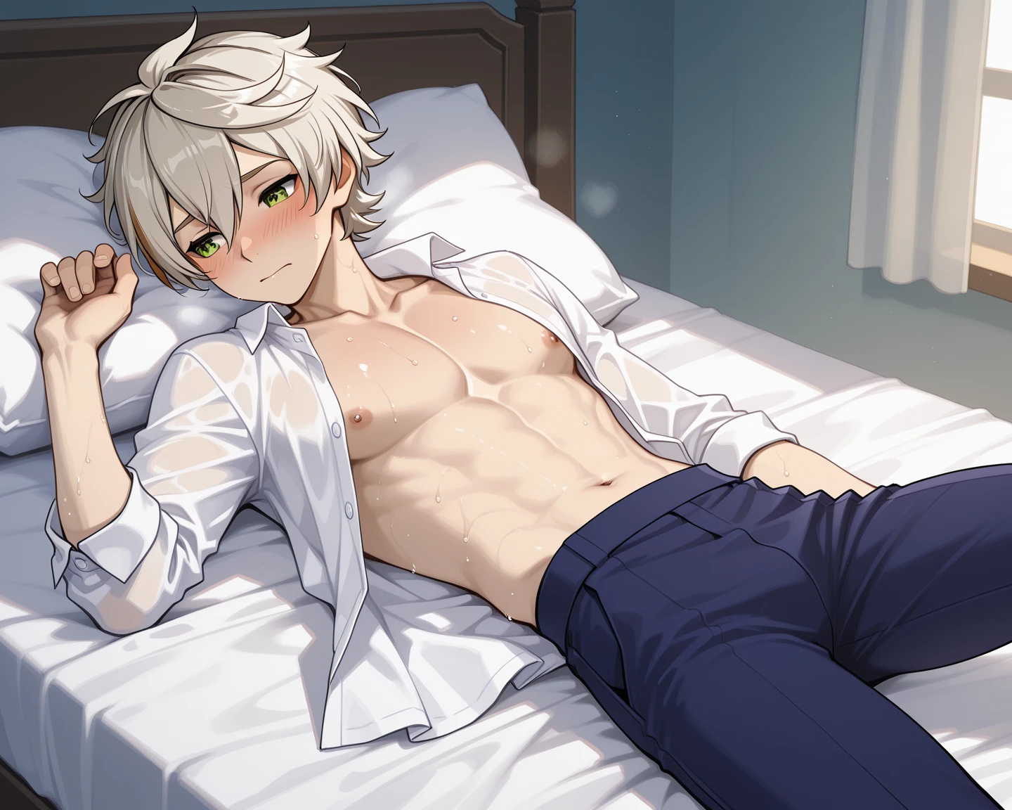 1 boy ,Handsome, k hd, tmasterpiece,8K,Exposing armpits,Tickle,Tickle,full-body view