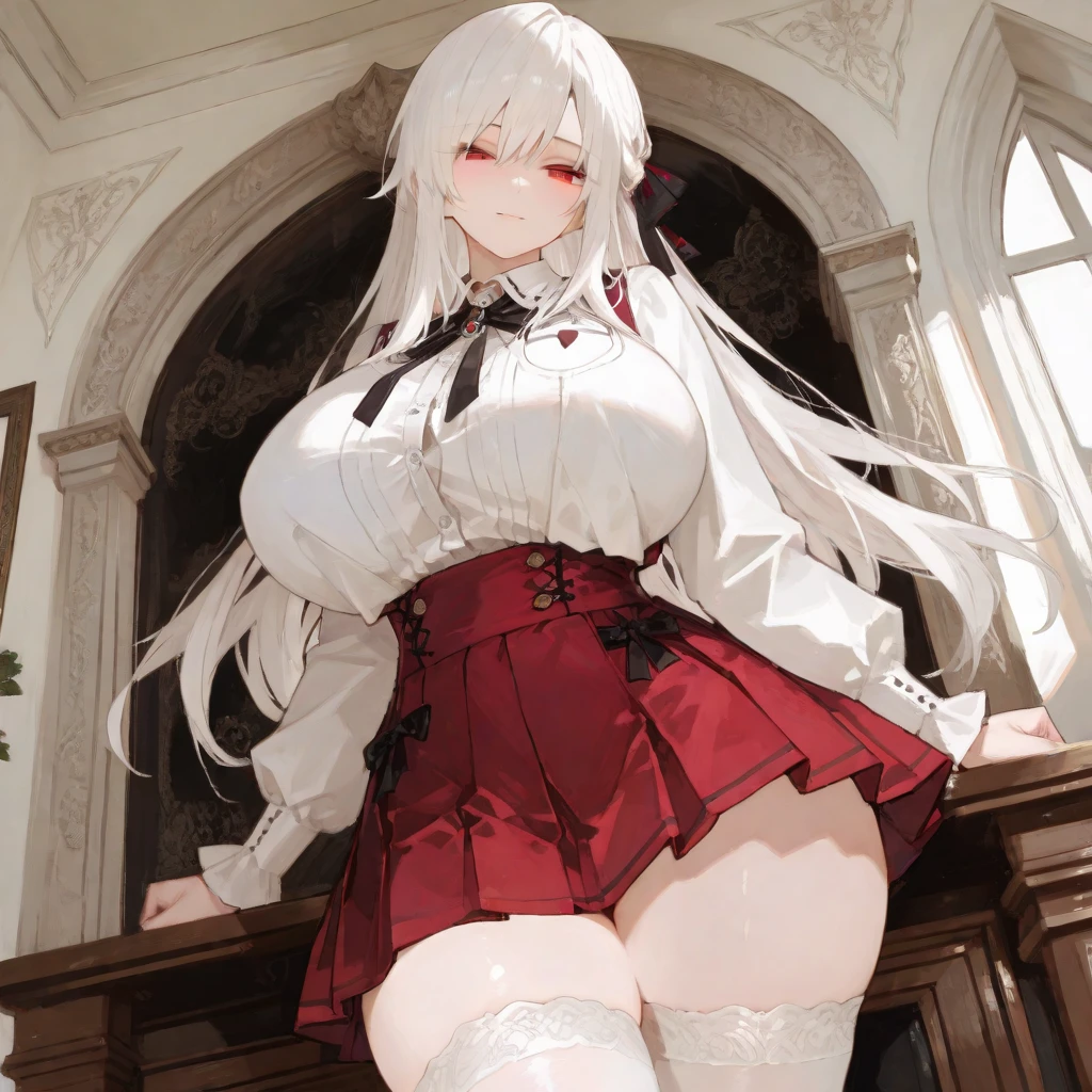 highest quality High resolution one young beautiful woman red eyes beautiful white hair medium perm cute soft girl Cat ear Seductive naked cow pattern underwear church nun cowgirl cosplay magic monastery robe breastfeeding service The huge breasts of a virgin killer with amazing charm Sexless breast milk gasp incest Estrus face bbw