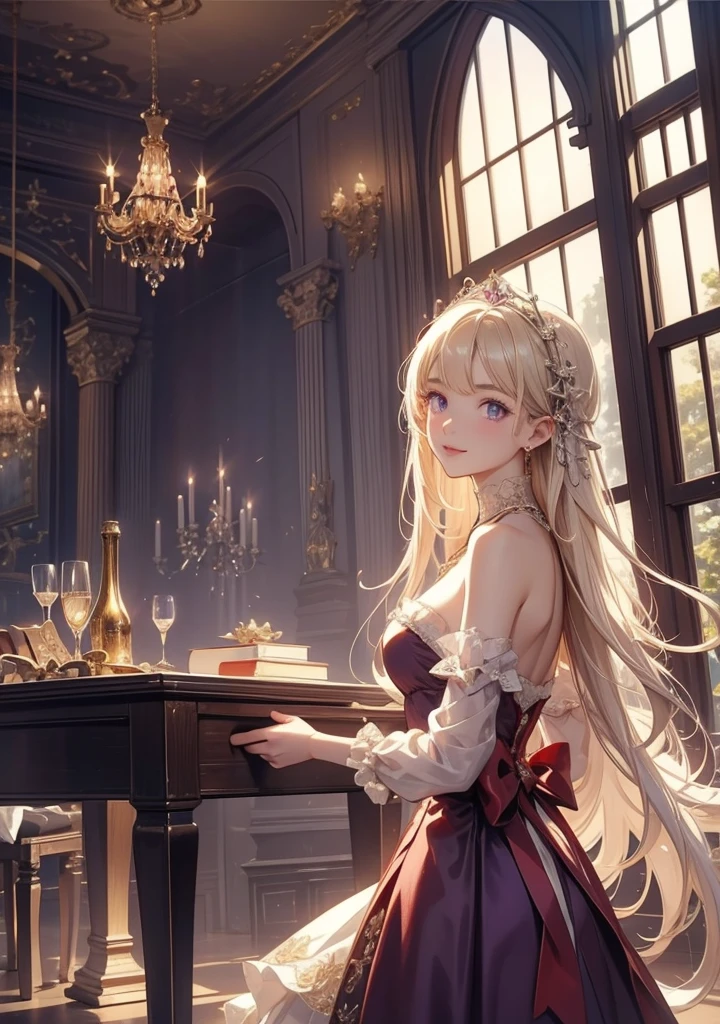 Realistic photos, Focus distance 10mm, Red and white, Beautiful girl, Realistic photos, Shooting at focus distance 10mm, masterpiece, 最high quality, high quality, Very detailed CG 8k wallpaper unit, Award-winning photography, Depth of written boundary, High resolution, bloom, chromatic aberration, Realistic, Very detailed, Art Station Trends, CGsociety Trends, Complex, High detail, dramatic, Art on the go, volumetric lighting, A beautiful girl wearing a shiny Disney princess-style dress in a nightclub in Ibiza where the mirror ball is sparkling. Express the appearance of the girl shining in the light of the mirror ball and create a glamorous atmosphere in the club
