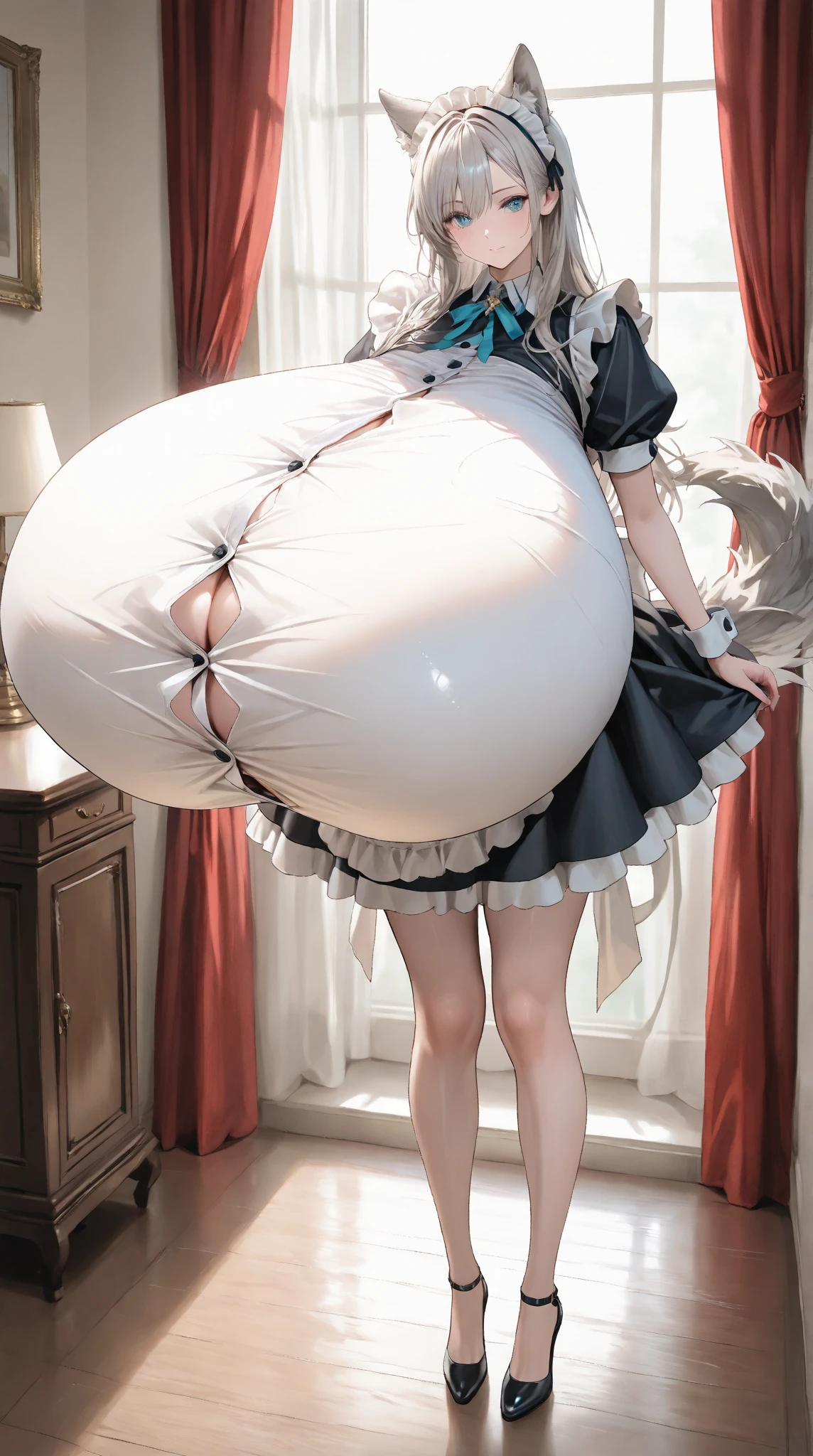 POV from back big ass,Attractive dressing Beautiful colorful hairs,perfect facial features of well dressed two Women's mother and wife cutest open mouth in bedroom empty hand's ,looks like gorgeous wife giving a eligent pose wearing princess wedding gown dress, added anime white stockings ((with big body curves, attractive queen diamond crown full dressed 💍 pink and white clothing,bouncy breasts:2.4,puffy ,big back ass thin waist,big wide hips , but gigantic thighs)) wearing necklaces with princess sexy attractive long frock clothes full body clothing wedding 💍 white and pink bride clothes added stockings flowen net design frock