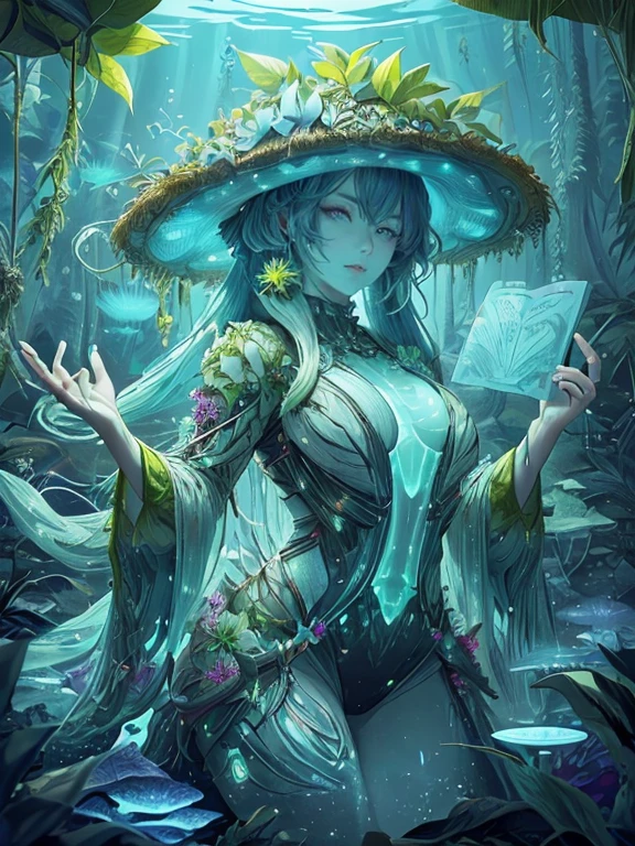 (A beautifully crafted girl), best quality, blue skin, (yellow eyes), (sitting in a mystical atmosphere), holding a (mysterious magic lantern), (dazzling light, shining bright).