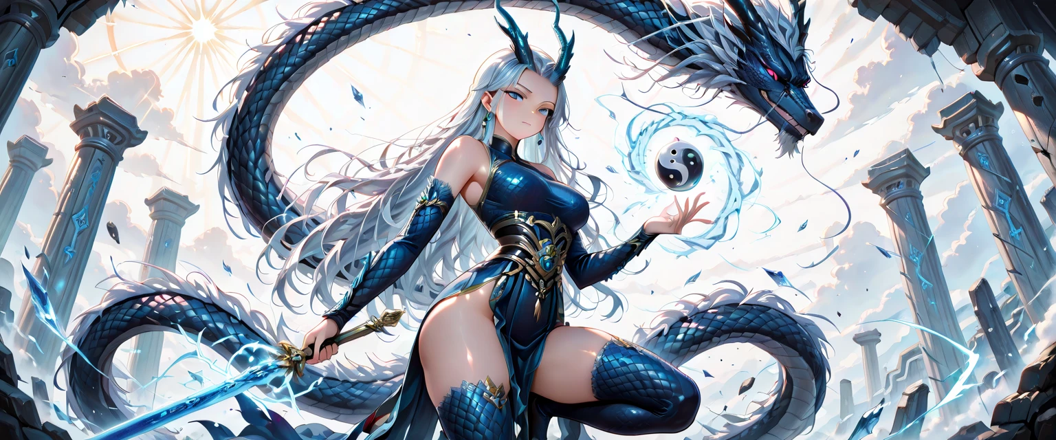 A woman with dragon horns is covered in dragon scale armor, dragon horn is extremely luxurious, dragon tail, beautiful dragon scale armor, armor openwork, complex armor, beautiful armor, fantasy armor, intricate details armor, long and elegant tail behind, stunning details, imperial armor, ethereal, goddess, Japanese goddess, full body photo close-up, (transparent areola), chubby, huge breasts, oily body, fleshy body, plump body, perfect masterpiece, highest image quality, perfect picture quality, 8K, full body lens, ( Front portrait: 1.1), delicate face, glowing eyes, very fine style, perfect masterpiece, highest image quality, perfect picture quality, 8K,