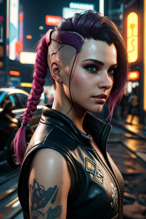 ((cyberpunk 2077)),(Realistic),masterpiece,best quality,cinematic lighting,natural shadow,highest detail,professional photography,detailed background,depth of field,insane details,intricate,aesthetic,subsurface scattering,dynamic angle,1 girl reflected from the glass lens in the structure of the optical lens