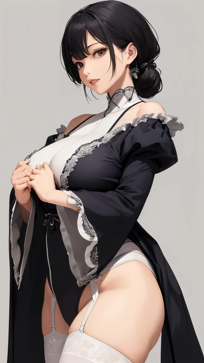 Best quality at best,highly detailed,tmasterpiece,ultra - detailed,(Fidelity:1.2),1个Giant Breast Girl,(white backgrounid),simple backgound,Elaborate Eyes,Silvery hair,a purple eye,Hair_decorations,(white offshoulder shirt:1.3),Long hair,pointy ears,crown braid,face expressionless,hair straight,(++Sit Pose:1.2),huge tit,There was a young woman,A necklace is worn around his neck, young lovely Korean faces, girl cute-fine face, Soft portrait shot 8 K, jaeyeon nam, beautiful Japanese girl face, portrait cute-fine-face, cute delicate face, Shin Jinying, beautiful portrait image, wan adorable korean face, beautiful aesthetic face, Cute natural anime face Portrait style photo, Portrait photography, voluminous lighting, one-girl, Wicked smile, Dynamic lighting blonde,White color blouse, soft, Perfect, Pale skin;, Perfect white haired girl, Soft portrait shot 8 K, pale glowing skin, Girl with gray hair, Beautiful pale makeup, soft pale golden skin, soft pale white skin, high quality portrait, Natural soft pale skin, medium portrait soft light, White-haired girl, hair light, Casual style of clothing,, long whitr hair, White colored hair, chuuChloe,Masterpiece, Masterpiece,Best quality,offcial art,Extremely detailed CG unifies 8K, 8K, Diamond, and Wallpaper, Best quality, Bare_bshoulders, side-tie_Bikini, Victorian, black sock, Transparent underwear, ((((Torn pantyhose)))), (((((Huge breasts))))), Short hair, Gradient hair, two tone color hair, Wet hair, Hair down, Forehead, alternate hairstyle, hair slicked back, crown braid, Braided bun, hair-bun, diagonal bangs, Asymmetrical bangs, alternate hair length, Absurdly long hair, Very short hair,(((short detail(((short detailed hair))))((Ballet))))(((Emotional movement))))Comb the hair on one side,Transparent top,((Strangling feeling)),dual horsetail(((Emotive expressions, (((gigantic cleavage breasts,))), ))))model posing ,Lace,((((Forehead))))in a colorful fantasy realism style, kawaii art, yanjun cheng, Glowing portrait, Real