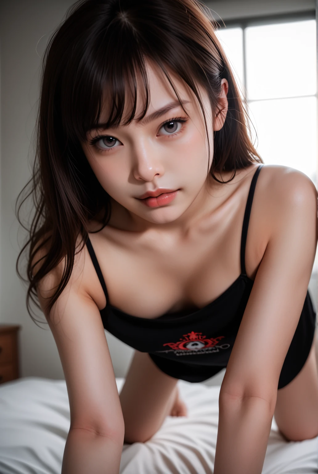 ((highest quality)), ((masterpiece)), (get used to it), perfect face, fox girl, Beautiful woman, public, A tail is growing, she has a fluffy tail, she has a fox tail, she wags her tail, troubled face, collar and leash, get down on all fours, She wears a sexy bikini, beautiful hips, big breasts , big tail