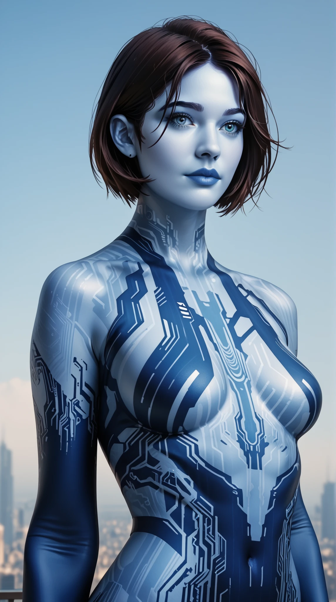 (RAW quality:1.4), One Girl, Japanese, 14 years old, Textured skin, (Sky blue shiny short hair:1.4), Very detailed, Advanced Details, high quality, 最high quality, High resolution, 1080p, hard disk, beautiful,(Gundam),Beautiful cyborg woman,large body,((Wearing Futuristic Transparent Reinforced Plastic Machine Parts。:1.4)), Nipples covered with transparent mechanism, Mechanically protected front groin, (Exposed lower abdomen:1.4), The bare skin of the large body is exposed., large body naked, Perfect Proportions, Great tit, (He carries a lot of weapons on his back..:1.4), (Hero Pose), Combat pose, Medium Shot, folded building background, City in flames, (The blue LED on the bust top glows strongly:1.4), Biologically correct, pubic_hair,